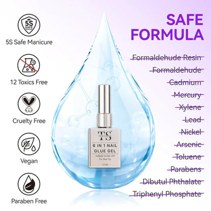 6-in-1 UV Gel Nail Glue for Nail Tips