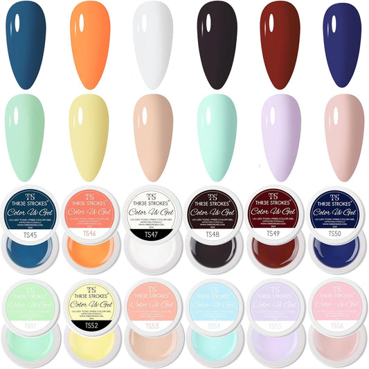GV114 THR3E STROKES Gel Polish For Nail Art Set Of 6 long-lasting stay Gel Nail Polish Combo Set UV Lamp Dry 5ML (FURY 45-56)