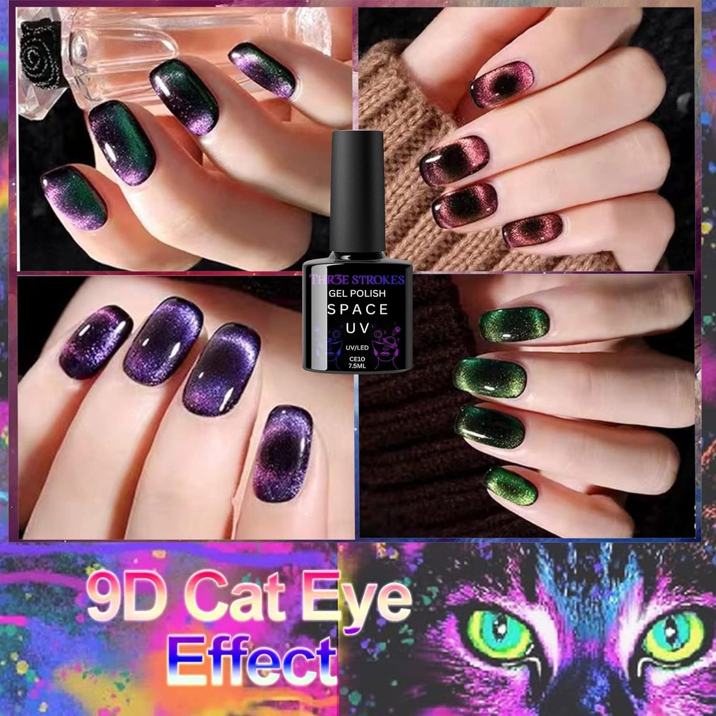 THR3E STROKES 9D Cat Eye Gel Polish – CE10 Magnetic 7.5ml