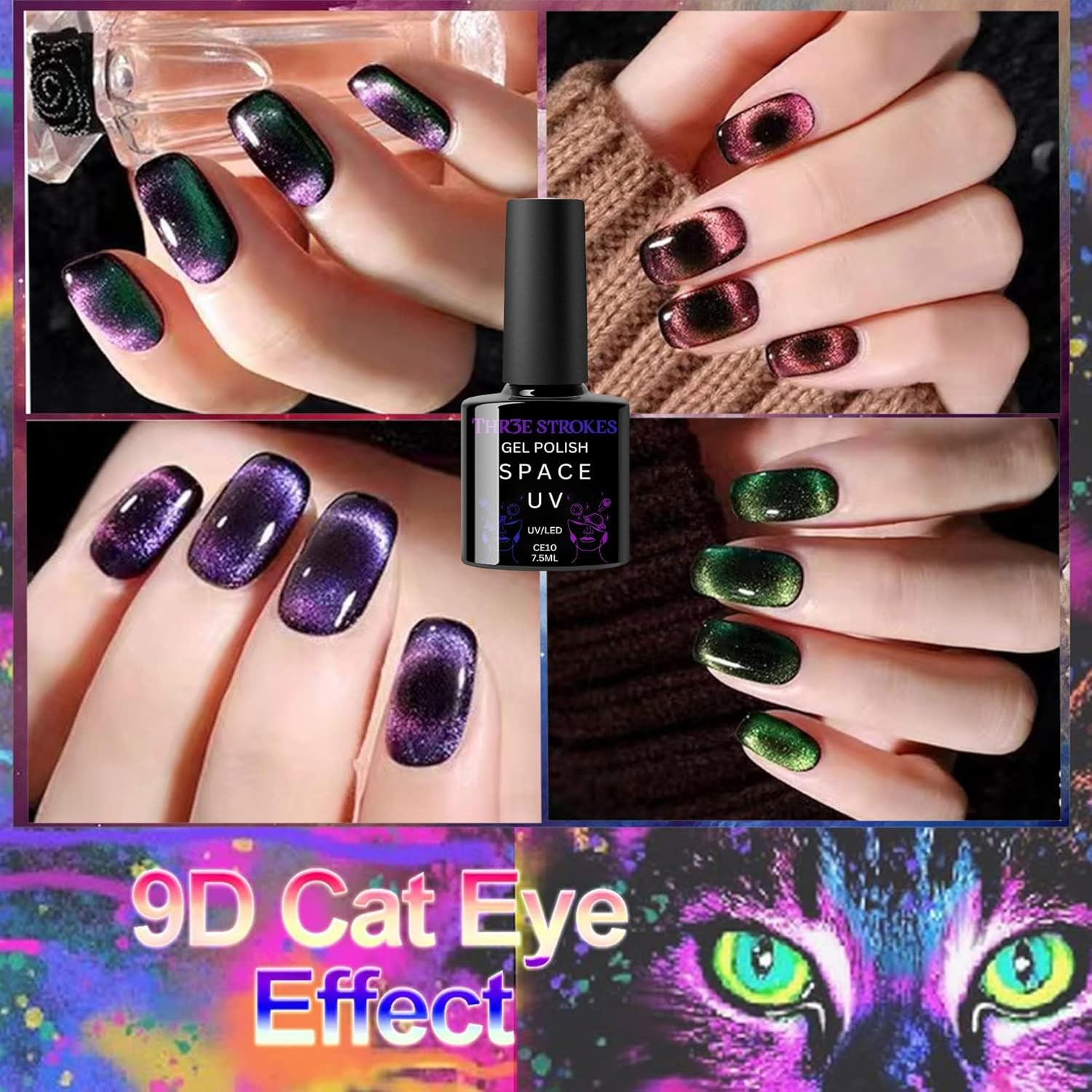 THR3E STROKES 9D Cat Eye Gel Polish – CE10 Magnetic 7.5ml