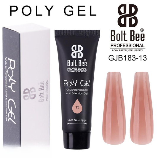 Bolt Bee Poly Gel (#13 Rosy Natural Pink, 15g) | Hybrid Extension Gel