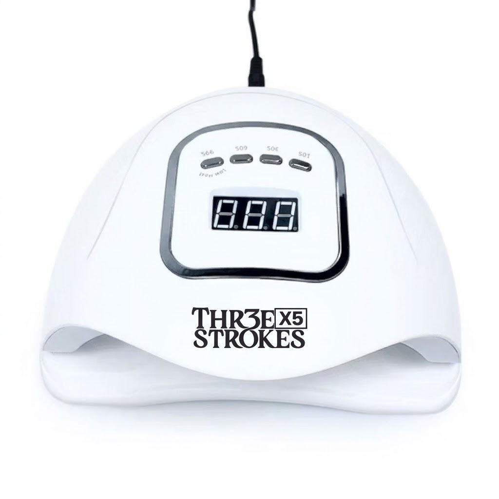 GV1229 THR3E STROKES X5 Professional Gel Polish UV/LED Nail Dryer Lamp - Smart Auto-Sensor Curing Light with Digital LCD Display, 4 Preset Timers & Anti-Glare Eye Protection for Salon Manicures & Pedicures
