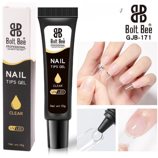 Bolt Bee Clear Nail Tips Gel | UV/LED Soft Gel Extension Adhesive