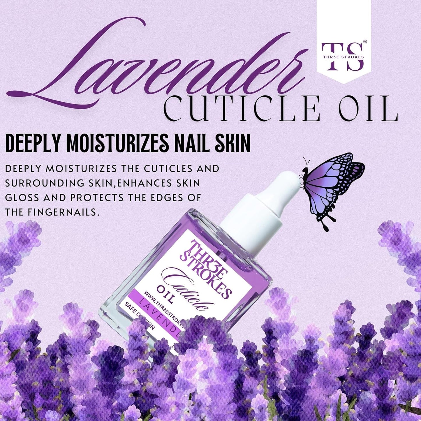 GV80 THR3E STROKES Naturale Revitalizing Cuticle Oil - Hydrating Oil For Repaired Cuticles Overnight - Remedy For Damaged Skin And Thin Nails - Paraben/Cruelty-Free Formula 15ML (LAVENDER)