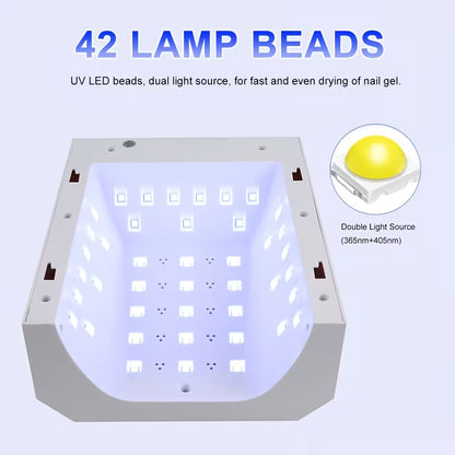 GV1131 SUN BM-20 42 LED UV Nail Lamp, Rechargeable Professional Nail Dryer with 30s/60s/90s Timer, Touch Control, Infrared Sensor & Removable Base for Gel Polish