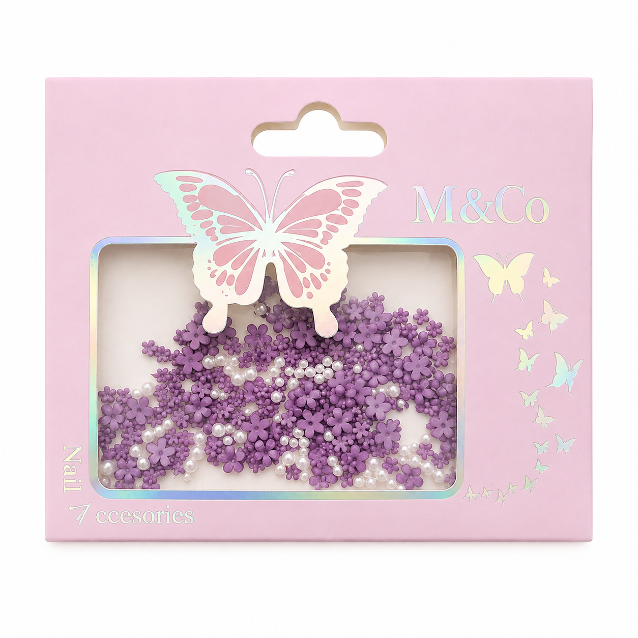 GV1126 THR3E STROKES 3D Flower Nail Art Charms with Pearl Beads – Mixed-Size Nail Decorations for Acrylic, Gel Nails, DIY Manicure & Nail Art Accessories
