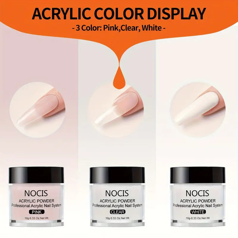 GV757 Acrylic Nail Kit – Complete Nail Art System with Acrylic Powder, Non-Yellowing Liquid & Essential Nail Tools, Perfect for Beginners