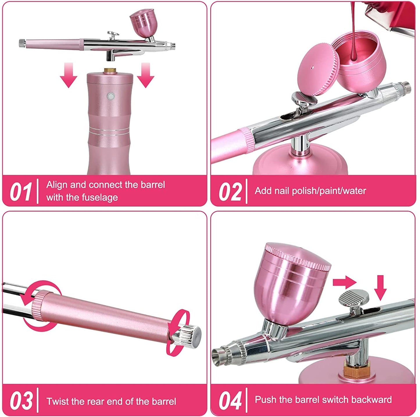 GV848 Rechargeable Airbrush Kit with Compressor – assorted colors  Portable Cordless Airbrush Gun for Makeup, Nail Art, Cake Decorating, Crafts & DIY