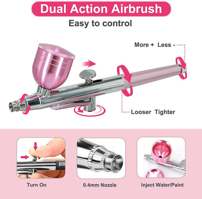 GV848 Rechargeable Airbrush Kit with Compressor – assorted colors  Portable Cordless Airbrush Gun for Makeup, Nail Art, Cake Decorating, Crafts & DIY