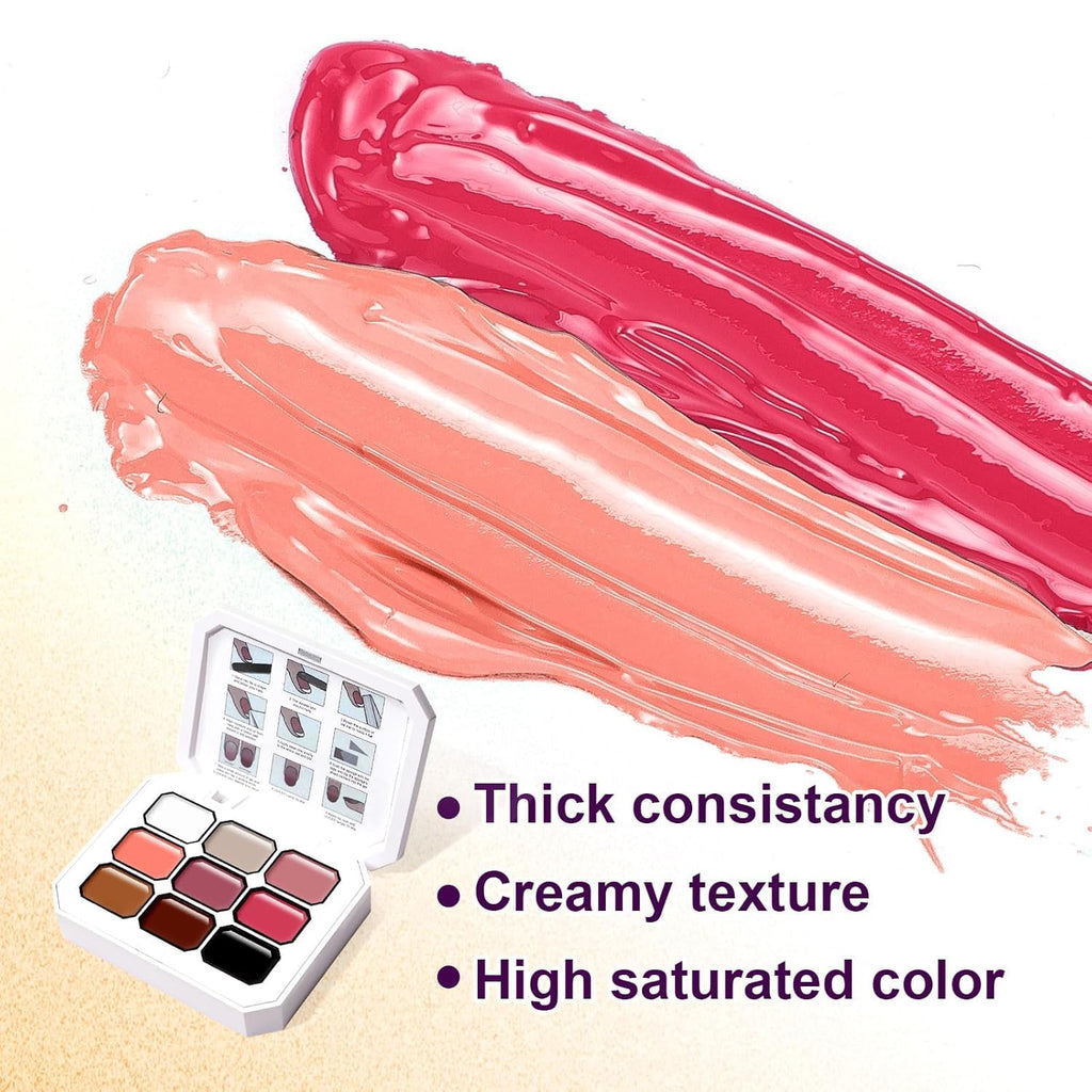 GV903 THR3E STROKES Ombre Gel Nail Polish with Nail Art Sponges for Pat Gel Ombre Color Palette Blush Effect Pat Painting Gradient Blooming Gels 9colors for Ombre Nails Multistyle French Manicure DIY