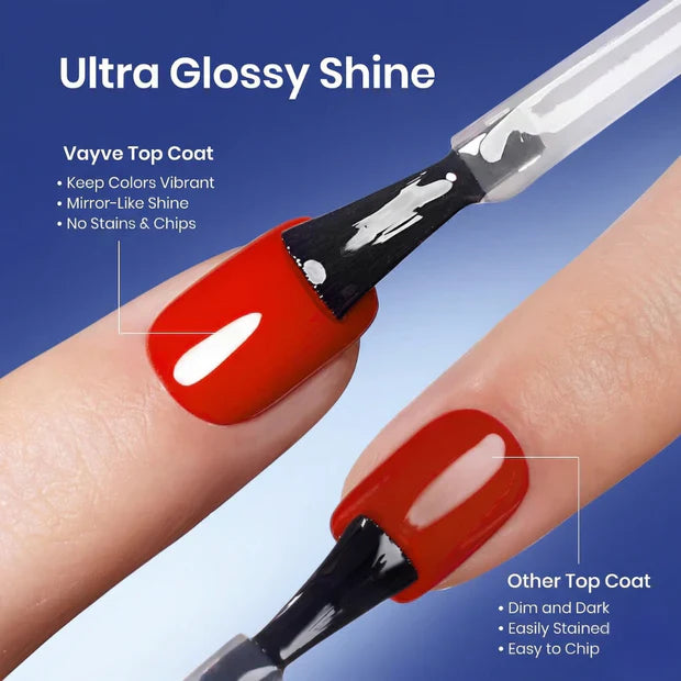 GV976 Vayve Base Coat & Shiny Top Coat Combo – Long Lasting & Glossy Finish