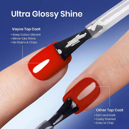 GV976 Vayve Base Coat & Shiny Top Coat Combo – Long Lasting & Glossy Finish