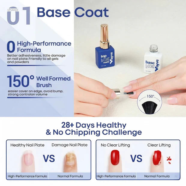 GV962 Vayve Base & Matte Top Coat Combo 15ml | Gel Base Coat + Matte Top Coat UV/LED
