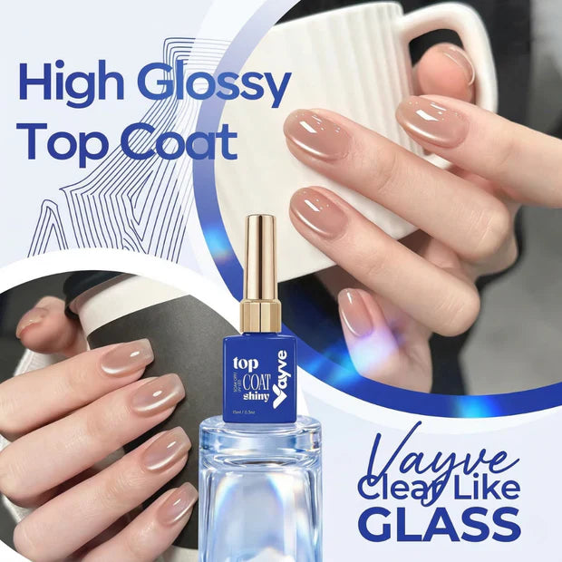 GV961 Vayve Base & Top Coat Combo 15ml | Gel Base Coat + Glossy Top Coat UV/LED