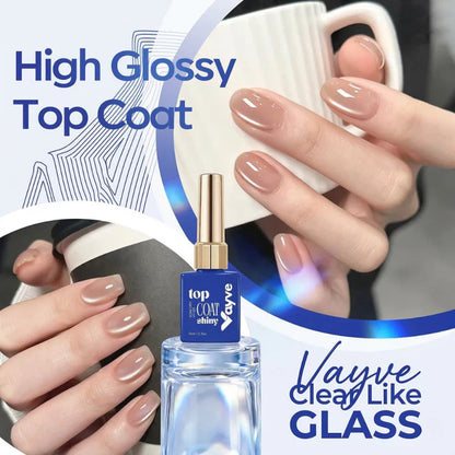 GV961 Vayve Base & Top Coat Combo 15ml | Gel Base Coat + Glossy Top Coat UV/LED