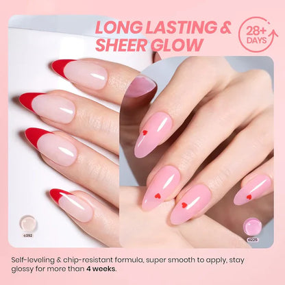GV973 Vayve Bloome Jelly Gel Polish Set – Glass 6 Soft Pink Nude Shades