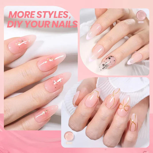 GV973 Vayve Bloome Jelly Gel Polish Set – Glass 6 Soft Pink Nude Shades