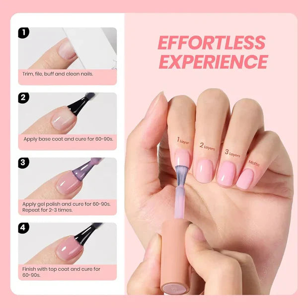 GV973 Vayve Bloome Jelly Gel Polish Set – Glass 6 Soft Pink Nude Shades