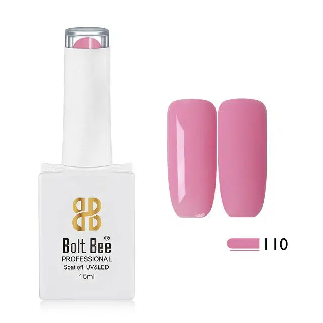 NP332 Bolt Bee Professional Pink Color Gel Nail Polish (15ml, Shade 110) - High Gloss Soak-Off UV/LED Gel Polish for Manicure, Nail Art & DIY Home Use