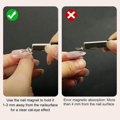 GV891 THR3E STROKES Cat Eye Magnet Tool,Bunny Magnet for Nails,4-PC Bunny-Shaped Nail Magnet Guide for Cat Eye Nail Art Salon or Home (BUNNY MAGNET)