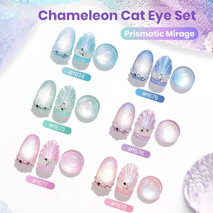 GV969 Vayve Coralia Cat Eye Gel Polish Set – Magnetic Effect, Pearl 6 Shades
