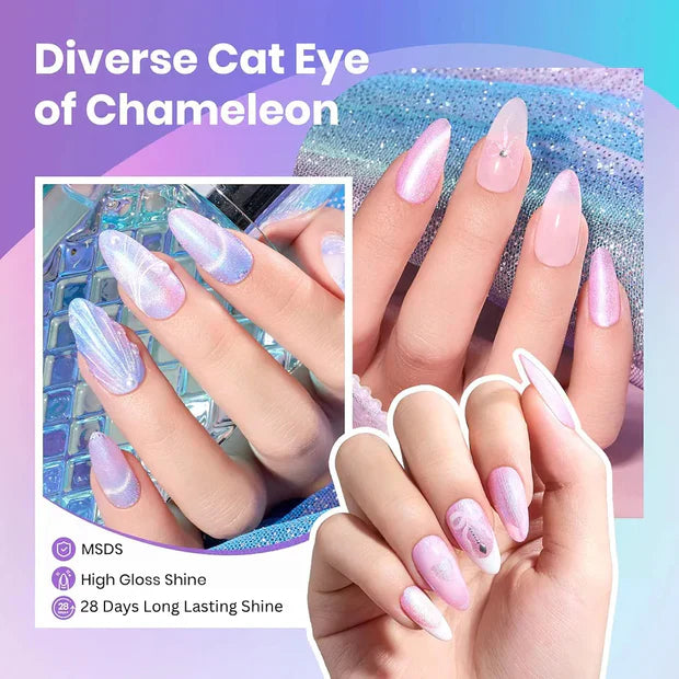 GV969 Vayve Coralia Cat Eye Gel Polish Set – Magnetic Effect, Pearl 6 Shades