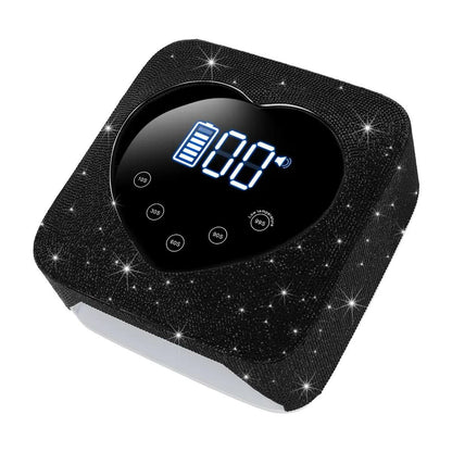GV483 UV Light for Nails, Cordless UV Nail Lamp 72W, Rechargeable Black Diamond LED Dryer with 5 Timer Setting, Touch Control & Auto Sensor, Fast Light Curing Lamp for Salon & Home