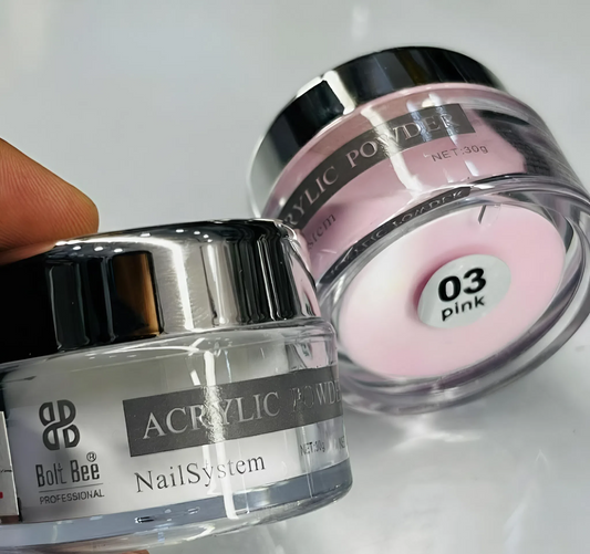 Bolt Bee Acrylic Powder | Fine Pink & Clear Professional Sculpting System