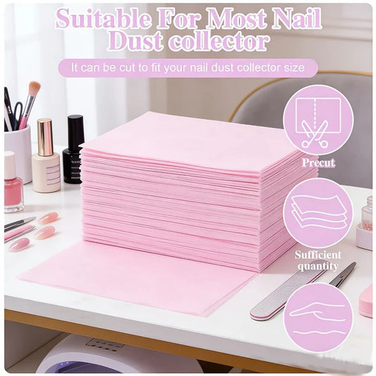 GV1122 Disposable Nail Dust Collector Filter Sheets – Pre-Cut Replacement Filter Pads for Nail Dust Collector Machine (Pink)