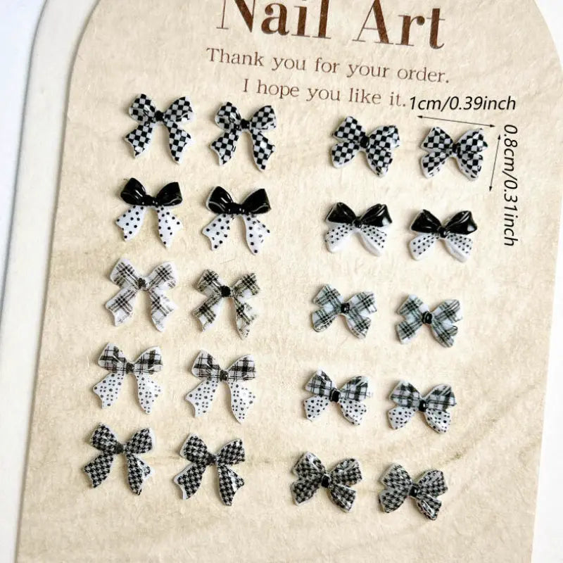 GV735 3D Dot Bowknot DIY Nail Art Clips – Elegant Metallic Nail Decorations for Women