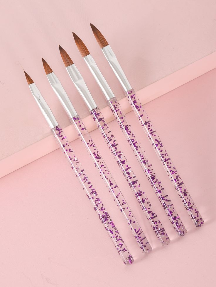 GV603 Nail Drawing Pen, 5PCS Rhinestone Handle Nail Art Pen Brush,Painting Drawing Liner Nail Tools