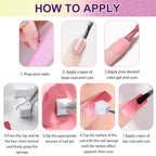 GV903 THR3E STROKES Ombre Gel Nail Polish with Nail Art Sponges for Pat Gel Ombre Color Palette Blush Effect Pat Painting Gradient Blooming Gels 9colors for Ombre Nails Multistyle French Manicure DIY