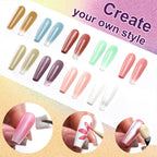 GV903 THR3E STROKES Ombre Gel Nail Polish with Nail Art Sponges for Pat Gel Ombre Color Palette Blush Effect Pat Painting Gradient Blooming Gels 9colors for Ombre Nails Multistyle French Manicure DIY