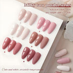 GV894 THR3E STROKES Gel Nail Polish Set - 6 Colors Milky Taro Series (7.5ml) - Nude Pink, Mauve, & Rose Neutral Shades - Glossy Finish Soak Off UV/LED Curing Nail Art Manicure Kit for Home & Salon (CHERRY BLOSSAM)