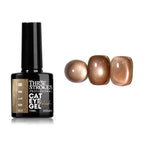 GV940 THR3E STROKES Glam Set - 6 Color Cat Eye Gel Polish Kit (7.5ml Each), 9D Magnetic Nail Polish Set for Galaxy & Velvet Effects, UV/LED Soak Off Sparkle Glitter Gel, Professional Nail Art Manicure Set (GLAM)