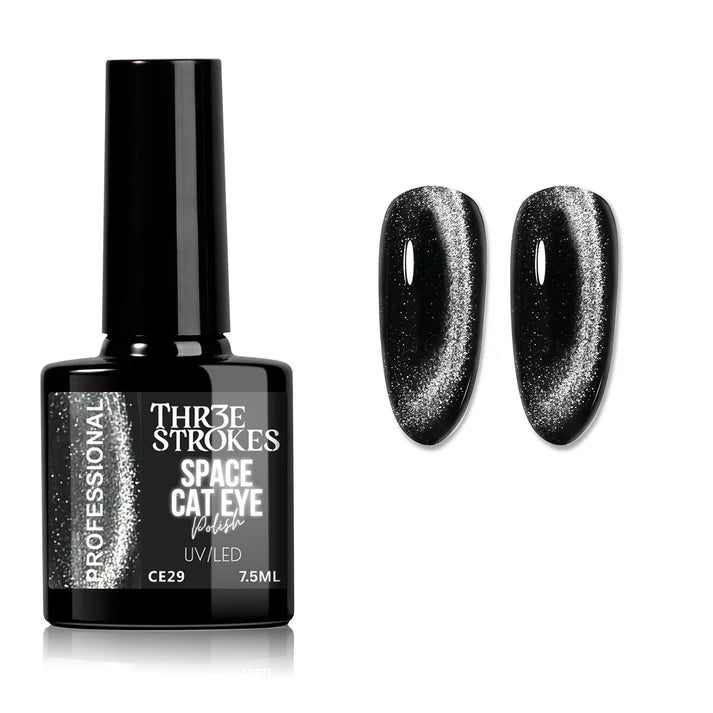 GV1140 THR3E STROKES 9D Glitter Cat Eye Gel Magnetic Nail Polish Art Manicure DIY at Home Soak Off UV Gel 7.5ML (CE29, 7.5ML)