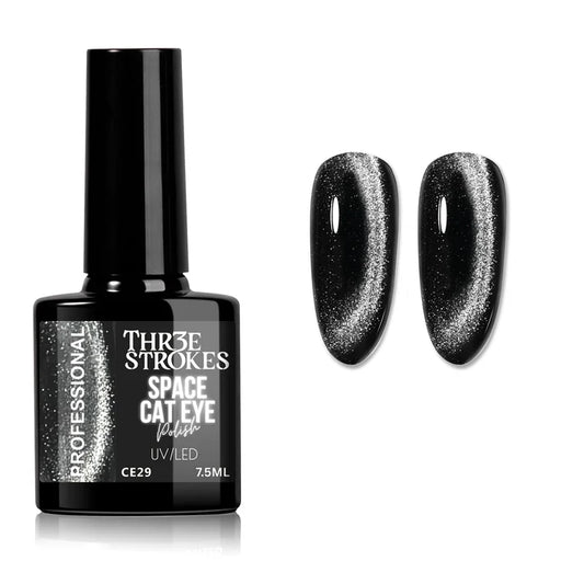 GV1140 THR3E STROKES 9D Glitter Cat Eye Gel Magnetic Nail Polish Art Manicure DIY at Home Soak Off UV Gel 7.5ML (CE29, 7.5ML)