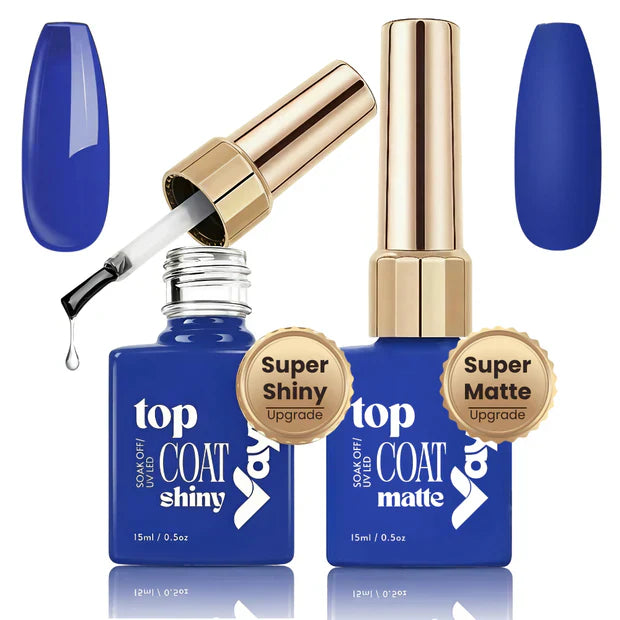 GV963 Vayve Glossy & Matte Top Coat Combo 15ml | No Wipe Gel Top Coat Set UV/LED