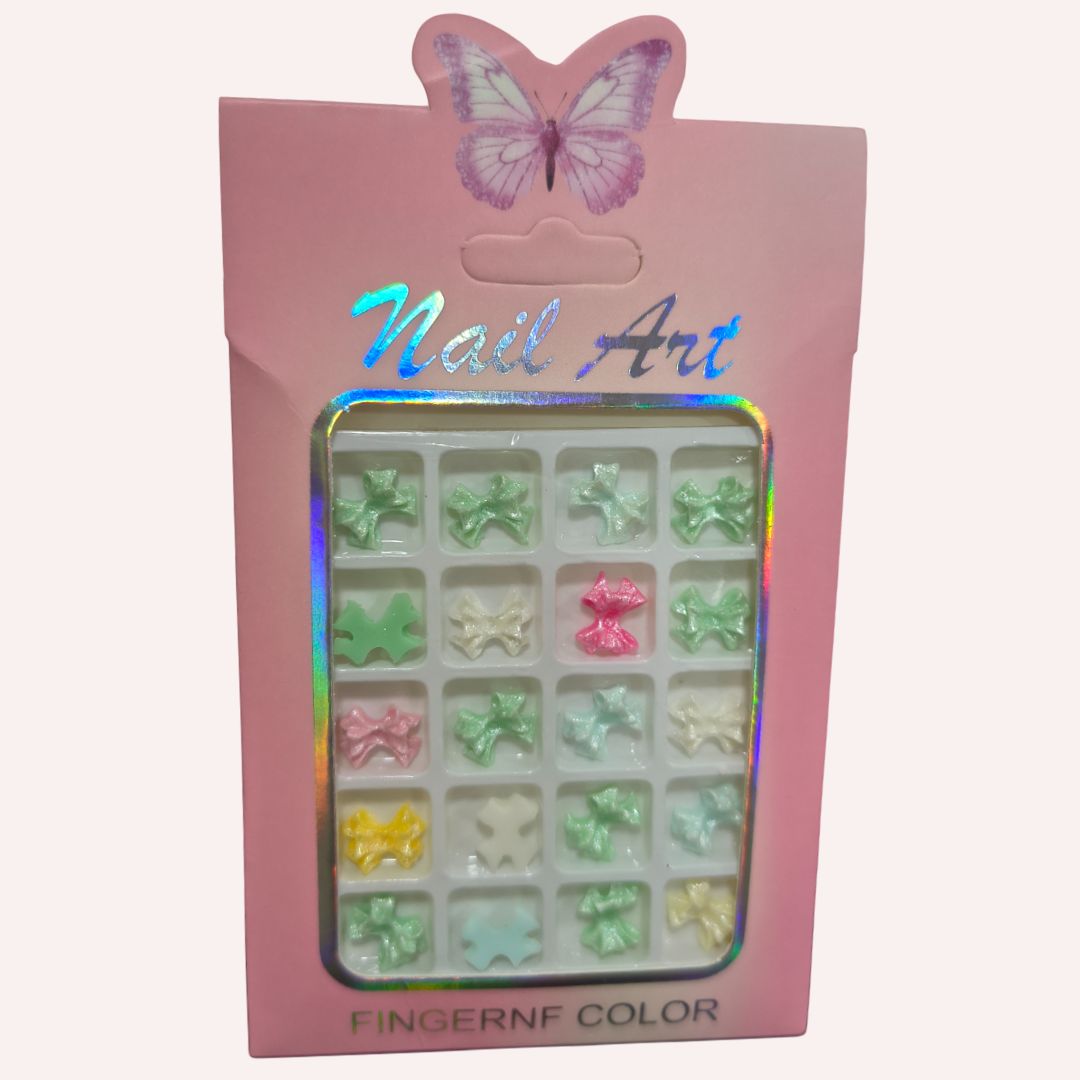 GV723 3D Nail Art Colorful Bow Charms – Acrylic Nail Decorations for Creative Nail Designs