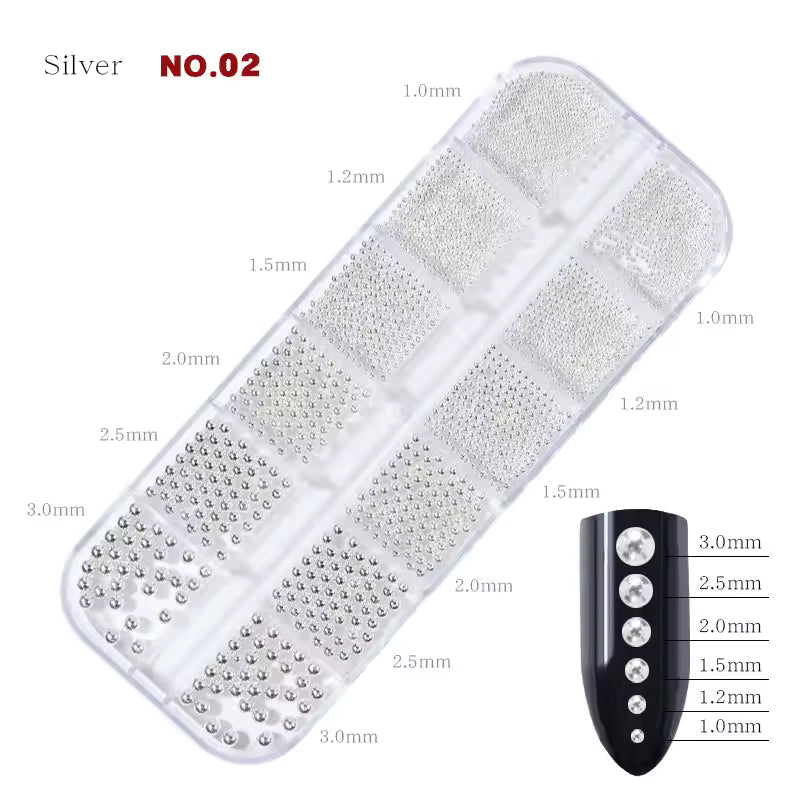 NP346 Colors Option Nail Art Micro Beads Set – Professional Caviar Beads for 3D Textures & Intricate Nail Art Decoration