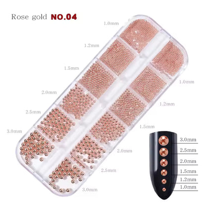NP346 Colors Option Nail Art Micro Beads Set – Professional Caviar Beads for 3D Textures & Intricate Nail Art Decoration