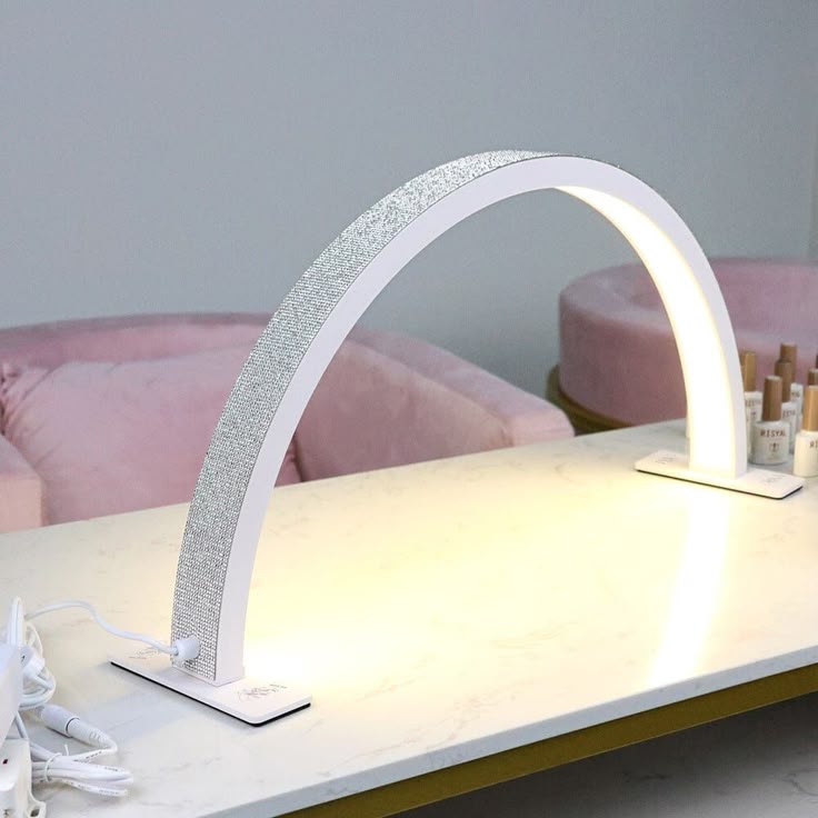 GV909 Curved Arch LED Nail Desk Lamp – Modern Table Light for Nail Art, Manicure Workstation & Studio Use