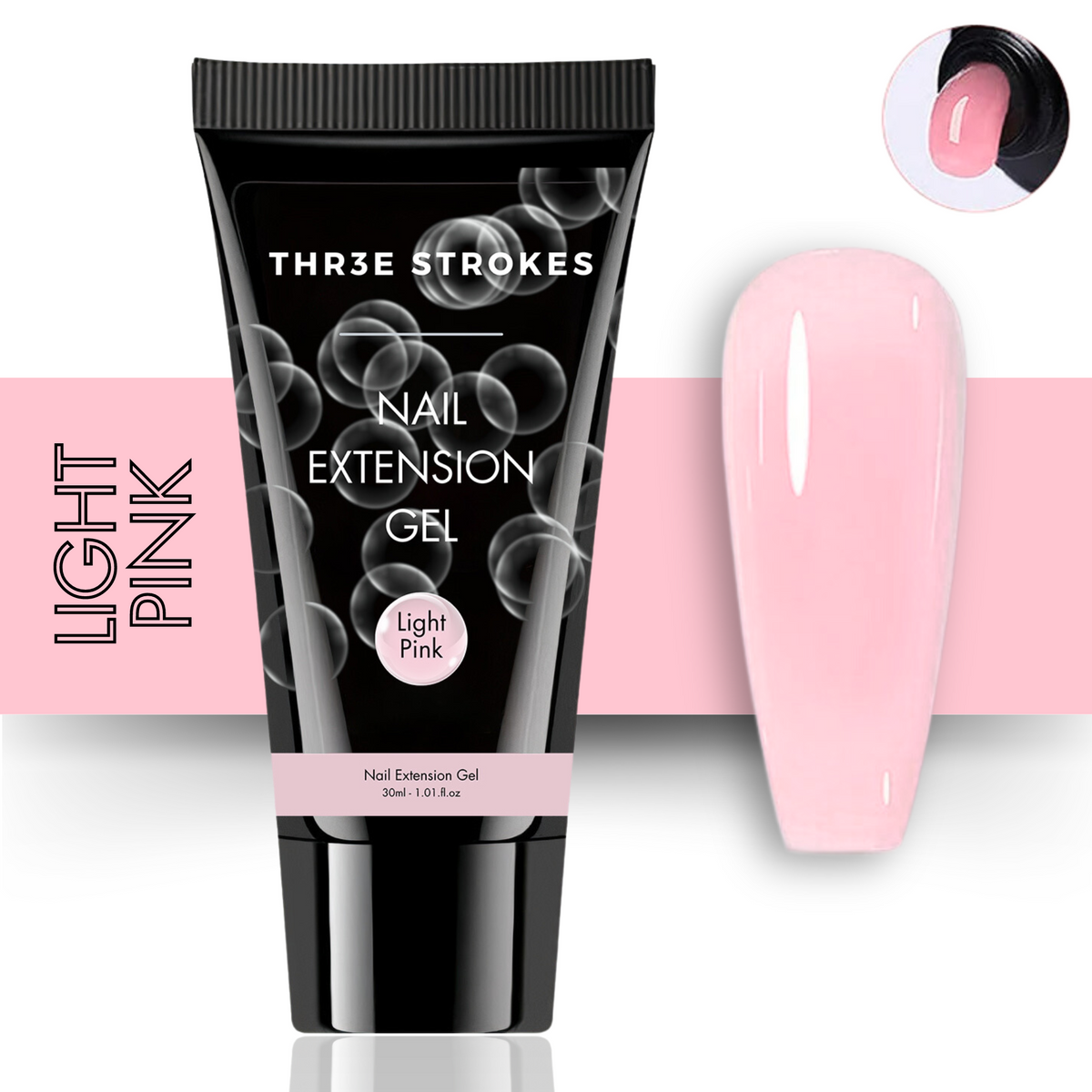 GV123 THR3E STROKES PolyGel Quick Upgrade Poly Gel Kits,30ML Polygel Nail Kit Builder Gel,Nail Extension Gel Trendy Nail Art Design Salon Nail Easy DIY at Home (7 LIGHT PINK)