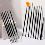 GV748 20pcs Professional Nail Art Brush Set – Acrylic & Gel Polish Design Tools with Flat, Fan, Liner, and Dotting Tips for Manicure
