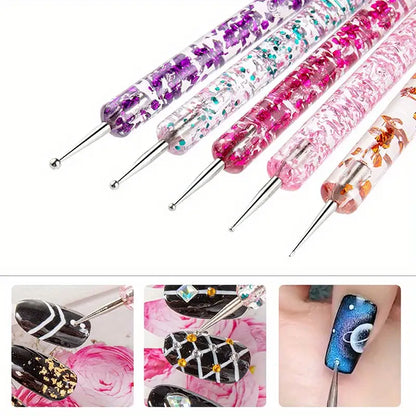GV748 20pcs Professional Nail Art Brush Set – Acrylic & Gel Polish Design Tools with Flat, Fan, Liner, and Dotting Tips for Manicure