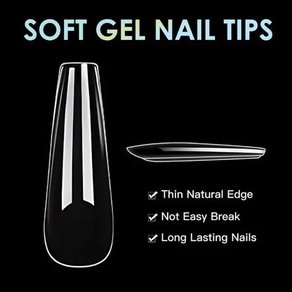 GV974 Vayve Soft Gel Nail Tips – Half Matte Pre Buff & Full Clear, 120 Pcs (12 Sizes)