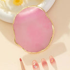 GV768 Low-Allergy Resin Agate Nail Art Palette Board with Color-Coded Sections & Rounded Edges – Professional Nail Polish Mixing Tray, Logo-Free Design Color may Vary