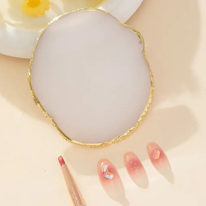 Resin Agate Nail Art Palette – Low-Allergy Mixing Tray Assorted Colors