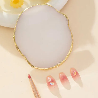 Resin Agate Nail Art Palette – Low-Allergy Mixing Tray Assorted Colors