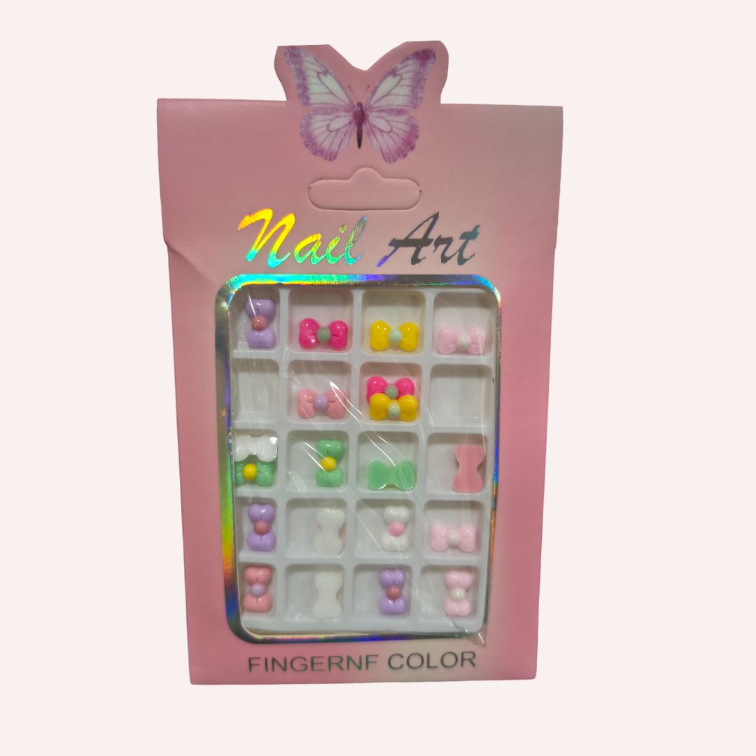 GV723 3D Nail Art Colorful Bow Charms – Acrylic Nail Decorations for Creative Nail Designs